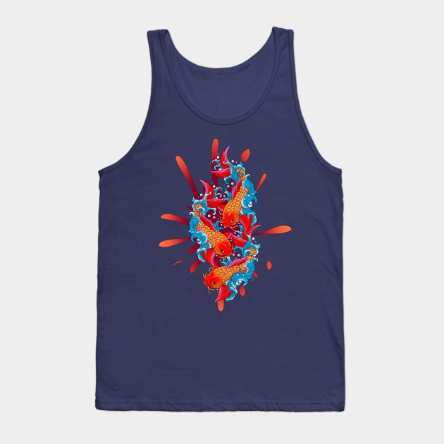 Japanese, goldfish Tank Top by MARK ASHKENAZI